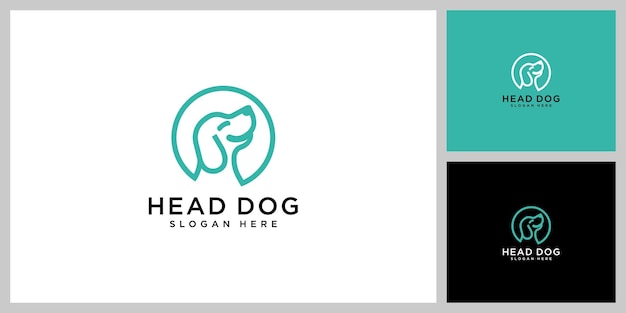 Dog head vector design line style