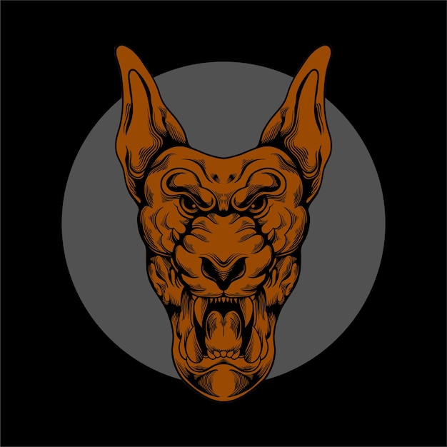 dog head vector premium illustration