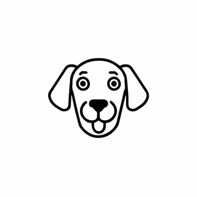 Dog head on white background Vector illustration