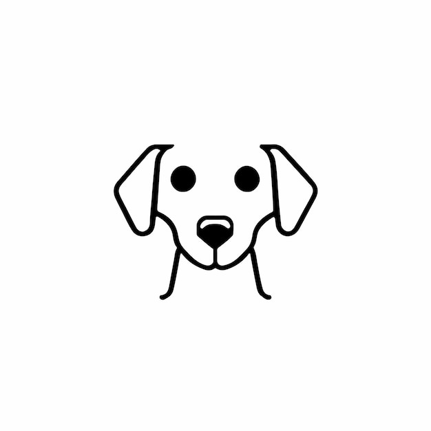 Dog head on white background vector illustration