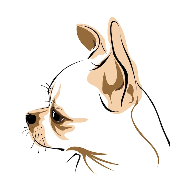 DOG HEAD ON WHITE BACKGROUND IN VECTOR