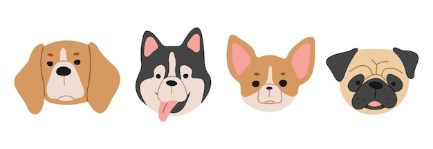 Vector dog heads 2