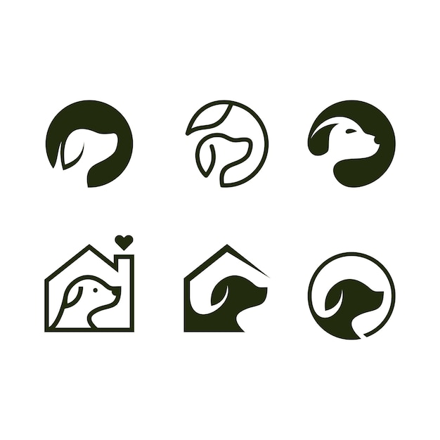 dog home logo design. health pet care concept symbol vector illustration.