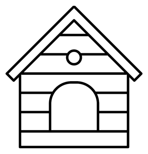 Dog house line icon Pet building symbol