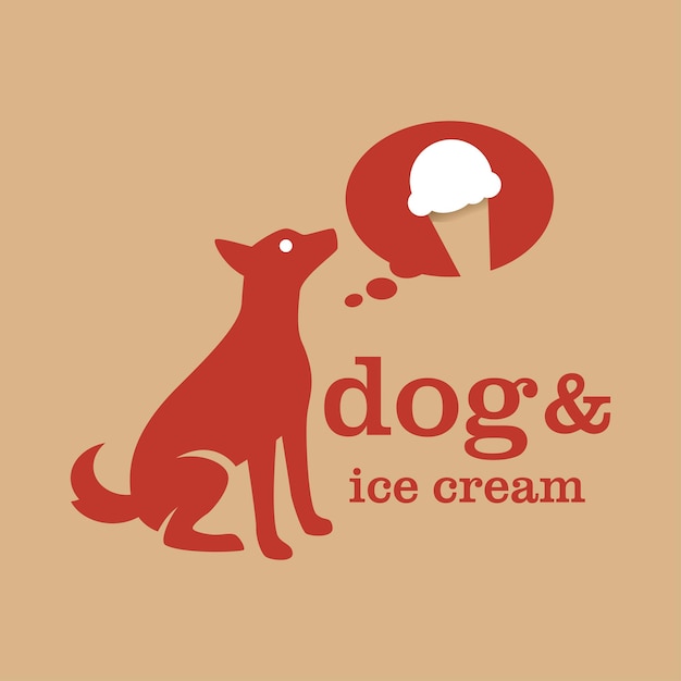 Vettore logo del gelato del cane