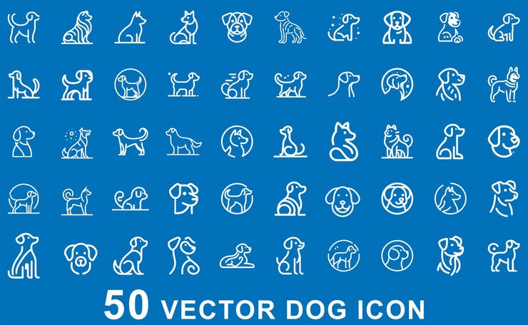 犬のロゴを設定する犬のアイコン