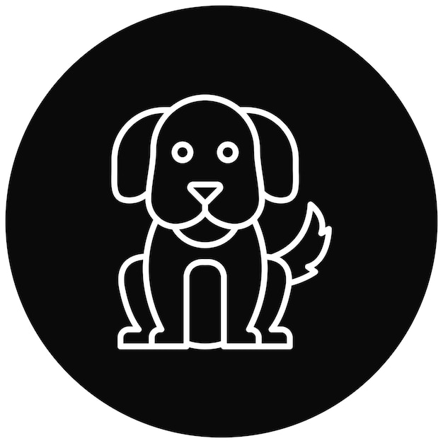 Векторное изображение значка собаки может быть использовано для комфорта