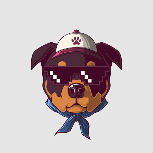 Vector dog illustration in a cute style