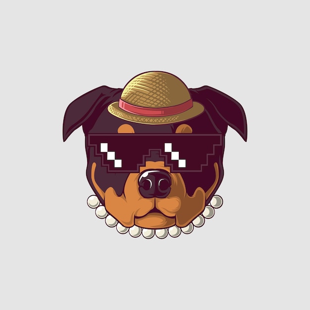 Vector dog illustration in a cute style