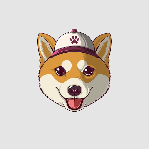 Vector dog illustration in a cute style