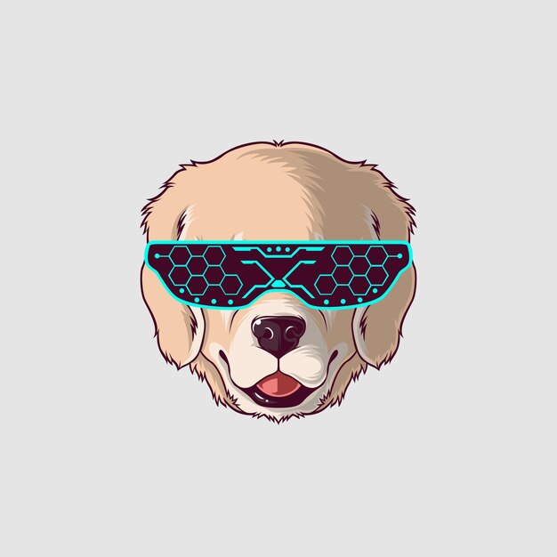 Vector dog illustration in a cute style