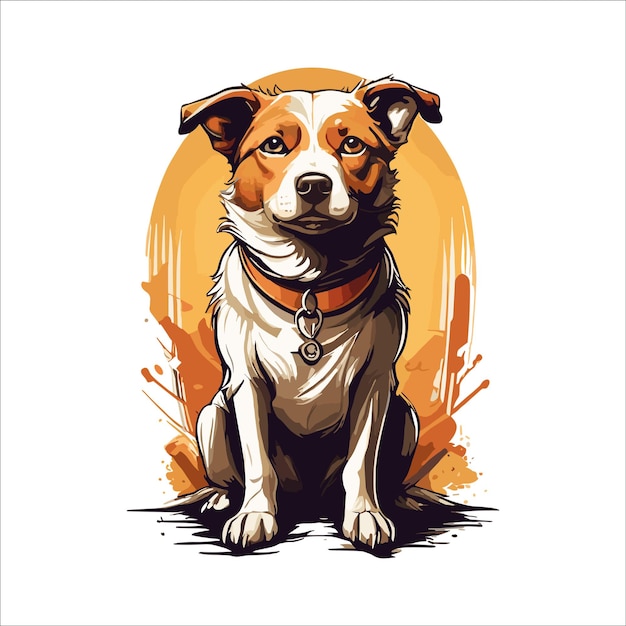 Dog illustration for tshirt design