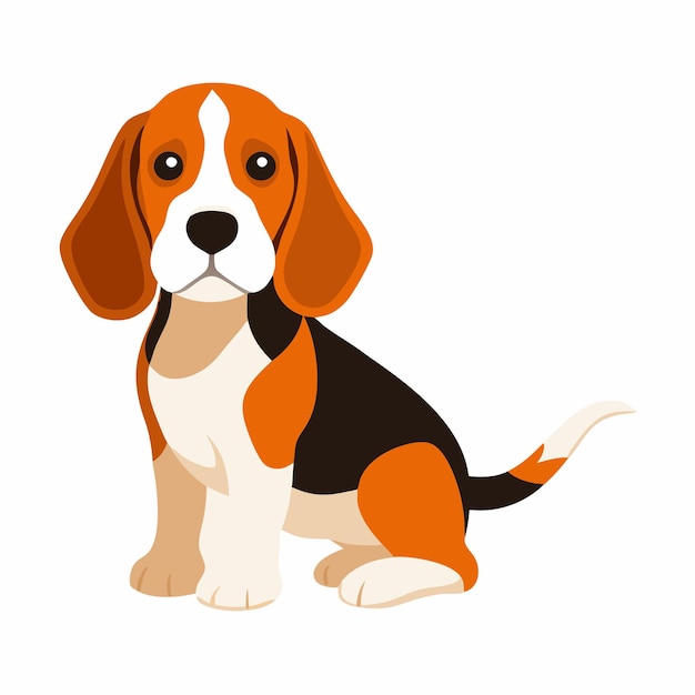 白い背景の前に犬が座っている