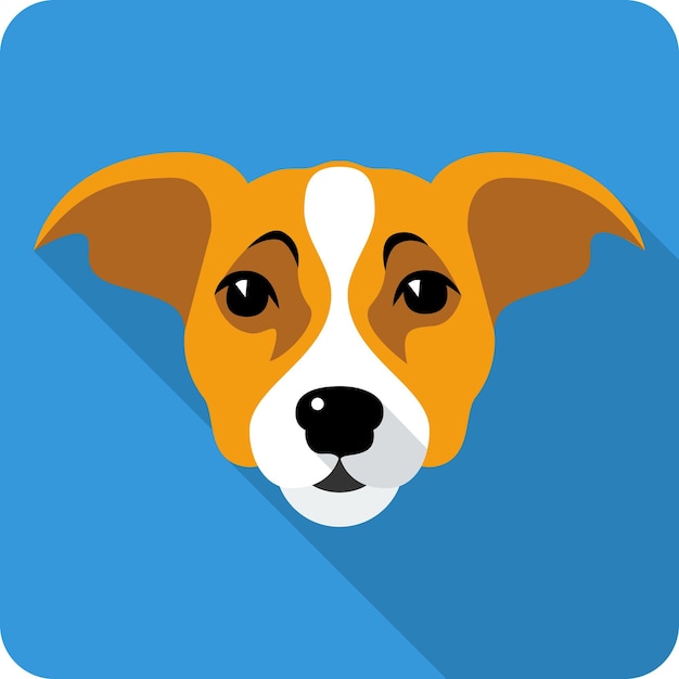 Dog jack russell terrier icon flat design