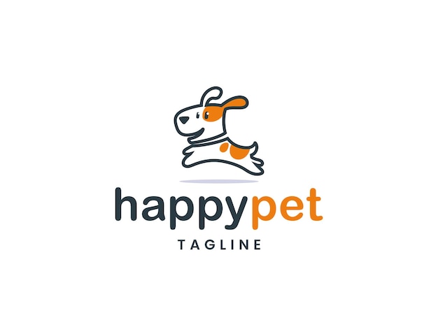 Dog jumping logo design template