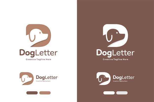 Dog letter d vector logo icon