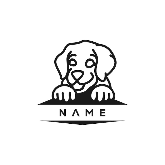 Vector dog line art animal design vector