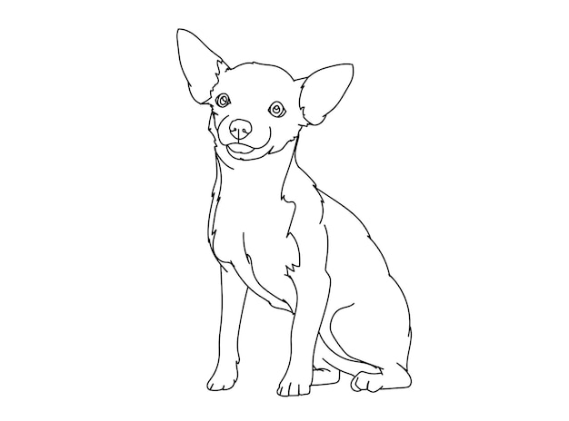 Dog Line Art Drawing