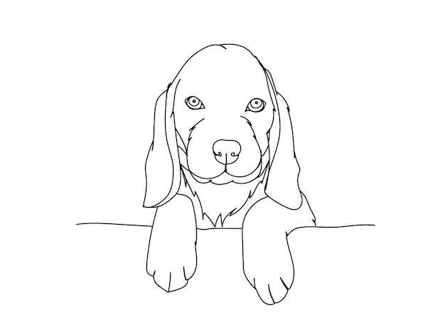 Dog Line Art Drawing