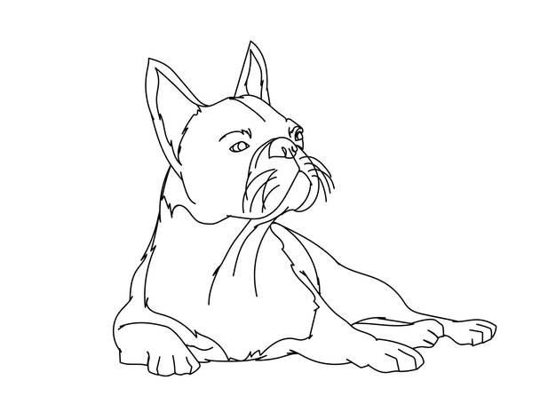 Vector dog line art drawing