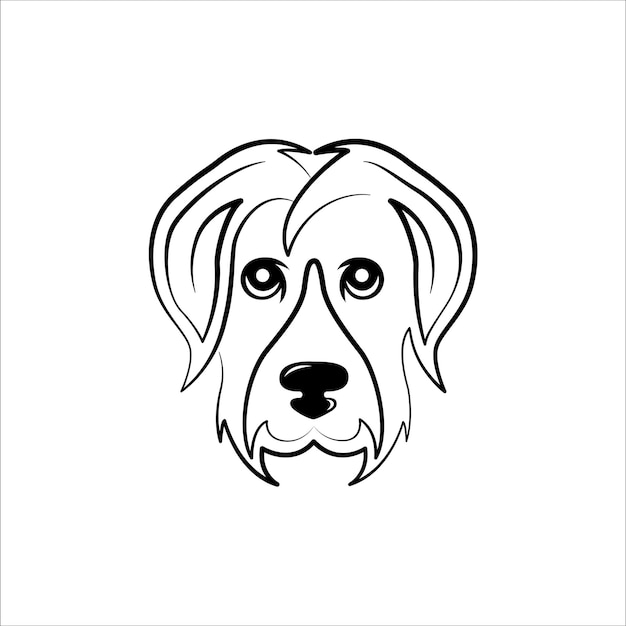 Vector dog line art logo design simple minimal animal logo illustration vector