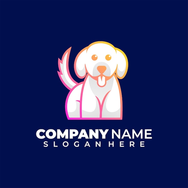 Dog line art modern logo