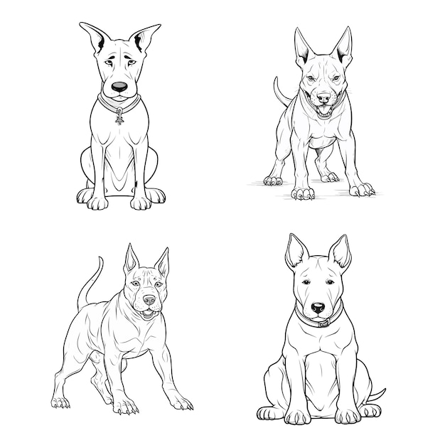 Dog line art tekening vector