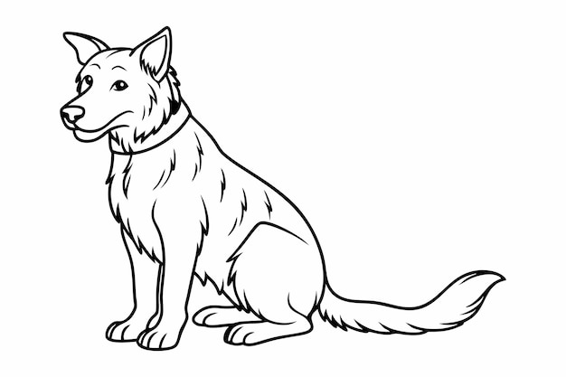 dog line art vector style