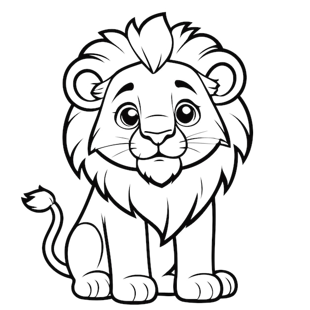 Vector dog and lion coloring pages