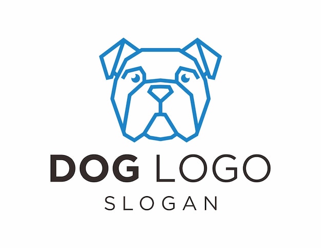 Vettore disegno del logo del cane creato utilizzando l'applicazione corel draw 2018 su uno sfondo bianco