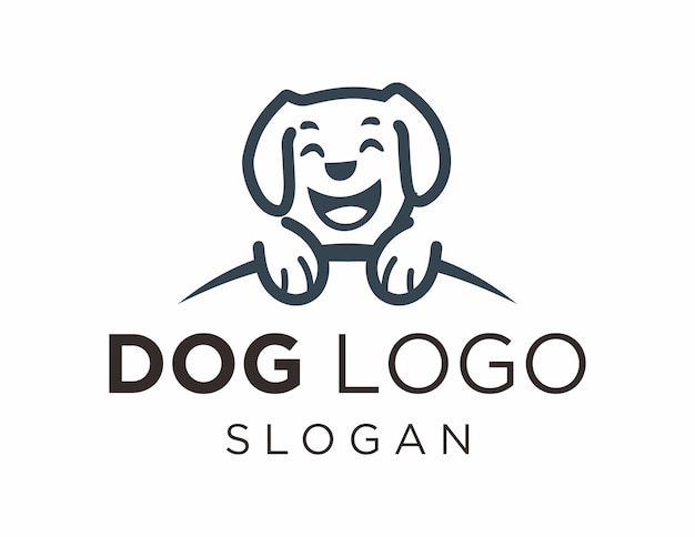 Vector dog logo design created using the corel draw 2018 application on a white background