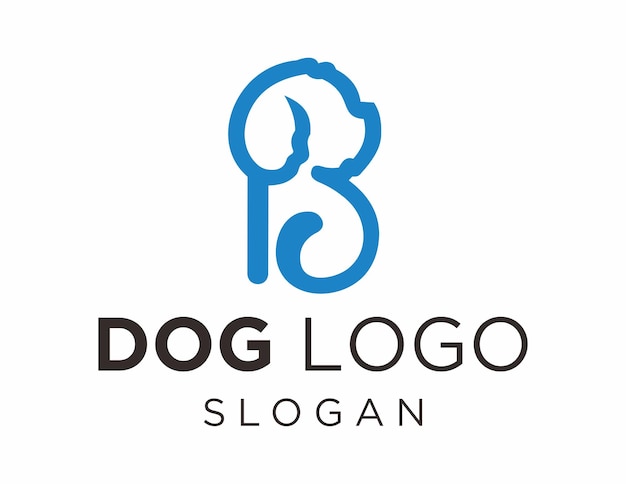 Vector dog logo design created using the corel draw 2018 application on a white background