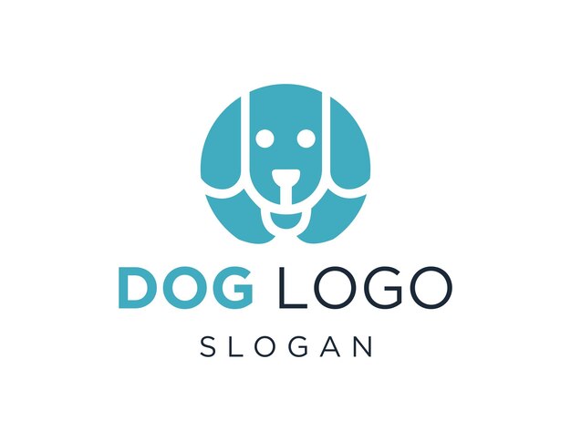 Дизайн логотипа собаки, созданный с помощью приложения Corel Draw 2018 на белом фоне.