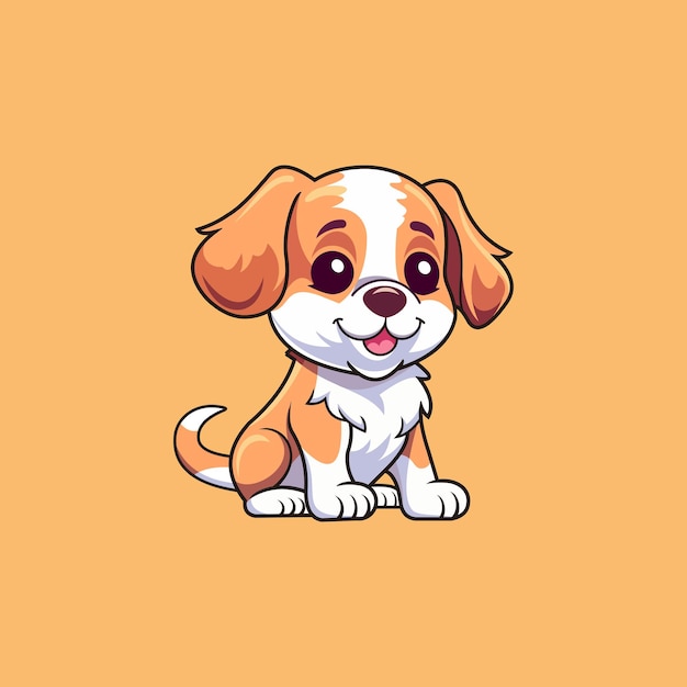 Дизайн логотипа собаки Милый щенок лабрадора ретривера мультяшный векторная иллюстрация