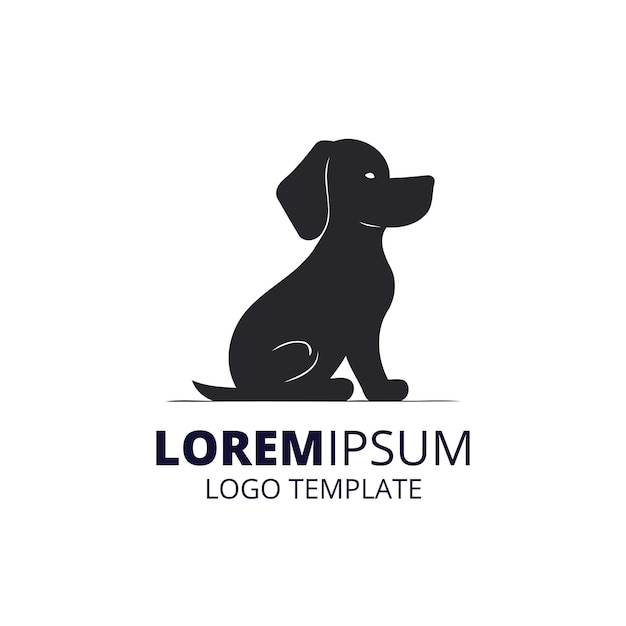 Шаблон дизайна логотипа собаки Симпатичные животные Характер Иллюстрация