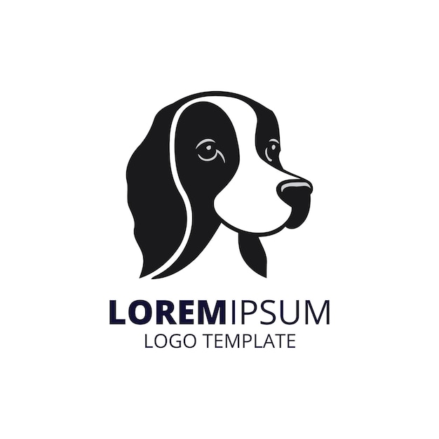 Dog Logo Design Template Cute animal Character Illustration