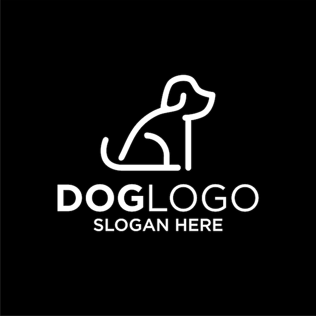 犬のロゴデザインテンプレートインスピレーションベクトルイラスト現代のミニマリスト