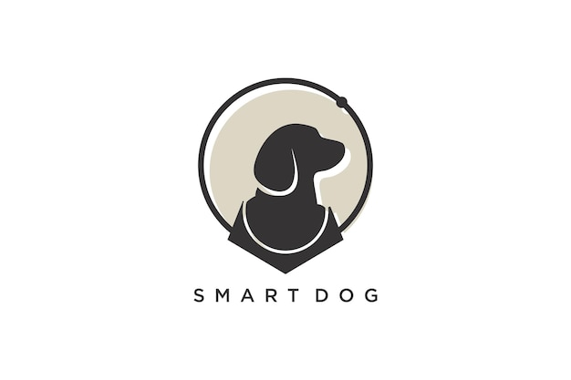 Vector dog logo design with modern unique concept