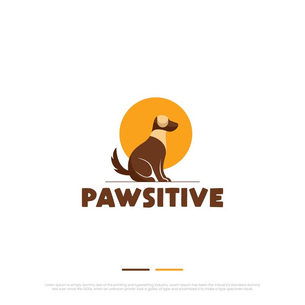 Vettore progettazione del logo del cane