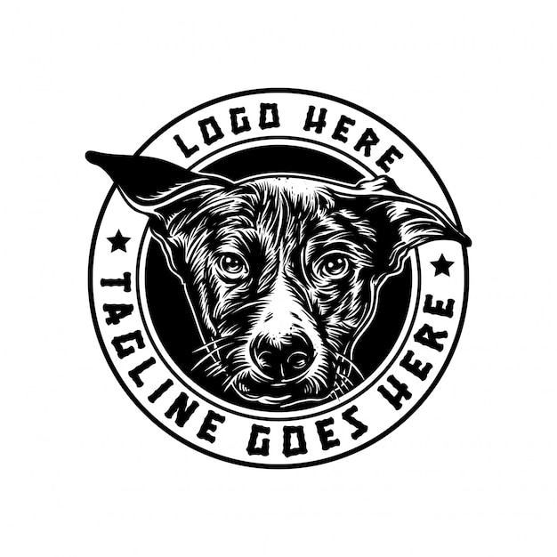 Логотип для собак handrawn vintage