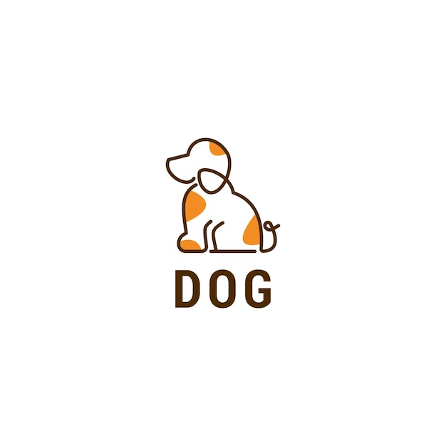 Vettore premium di lusso del modello di progettazione dell'icona del logo del cane