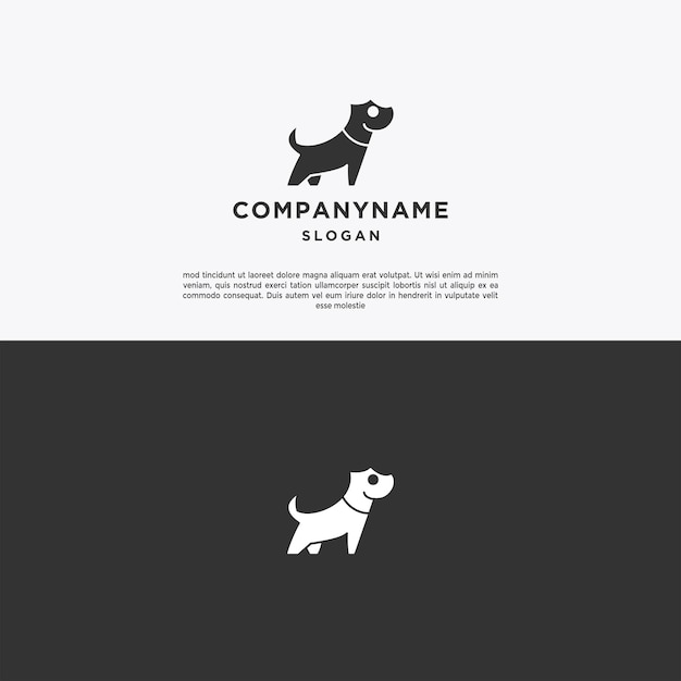 Modello di disegno dell'icona del logo del cane