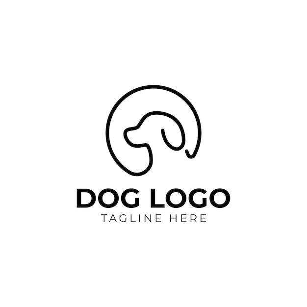 Logo del cane e vettore di design dell'icona.