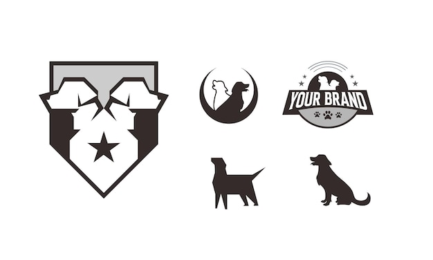 Dog logo silhouette animal vector