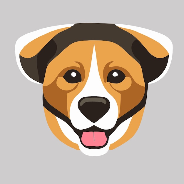 dog logo vector artwork 2de HD color design free