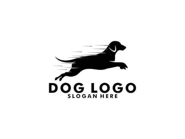 Logo del cane vettoriale semplice minimal dog care logo design silhouette logo del cane