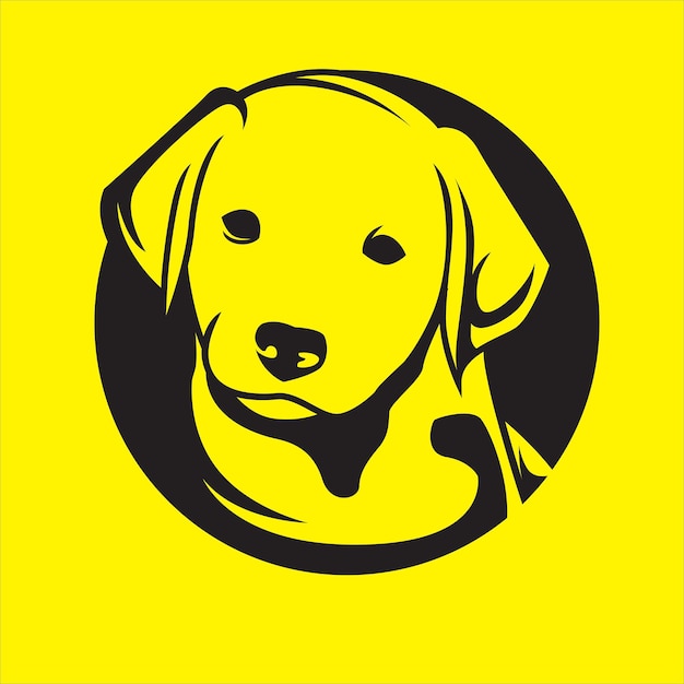 Logo del cane su sfondo giallo