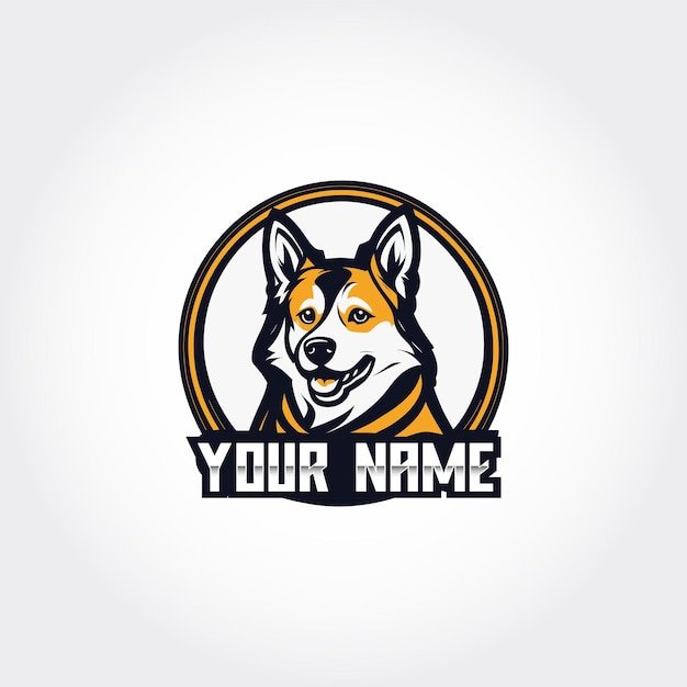 a dog logo for your name on a white background