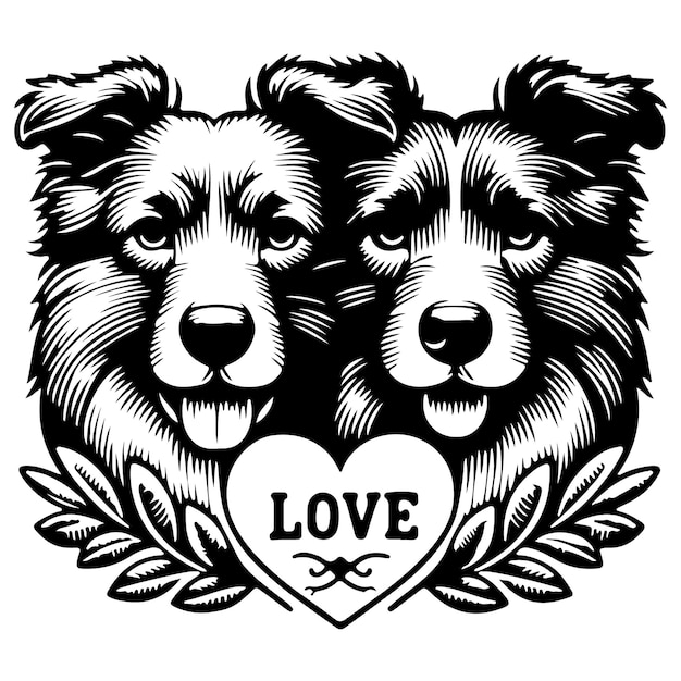 Dog Love Vector art Design