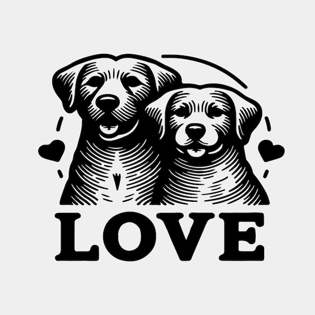 Любовь собаки Векторный художественный дизайн